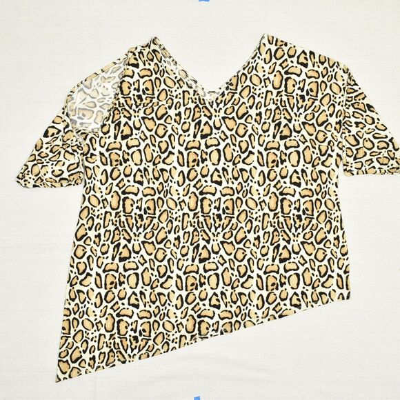 Lane Bryant Tops - Lane Bryant Women Blouse V Neck Polyester Multicolor Size 18/20 Cheetah